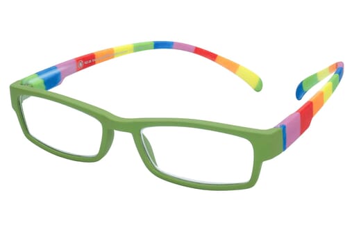 Reading glasses Klammeraffe 08 colorful green sideways
