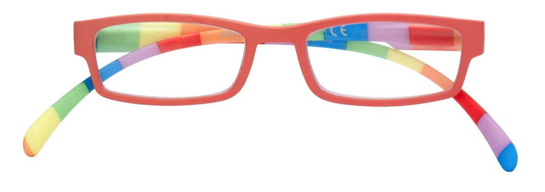 Reading glasses Klammeraffe 08 colorful red closed Reading glasses Klammeraffe 08 colorful red closed