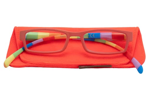 Reading glasses Klammeraffe 08 colorful red with case