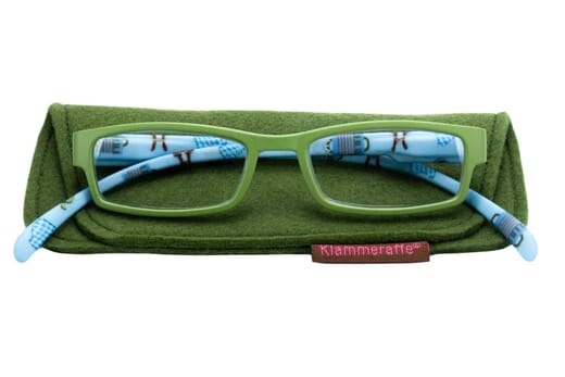 Reading glasses Klammeraffe 08 green meadow with case