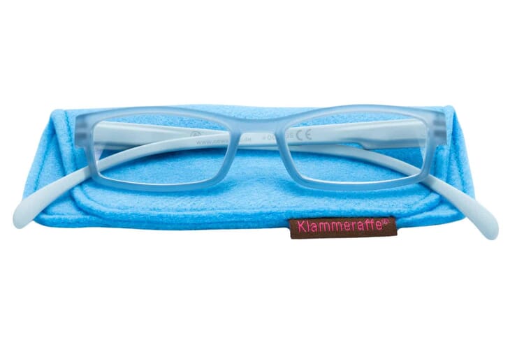 Reading glasses Klammeraffe 08 sky with case Reading glasses Klammeraffe 08 sky with case