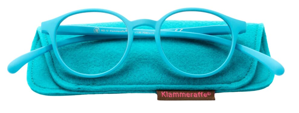 Lesebrille Klammeraffe 12 aqua mit etui Lesebrille Klammeraffe 12 aqua mit etui