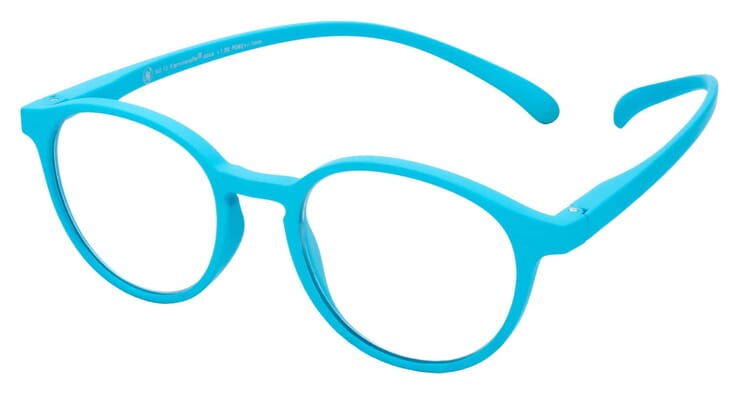 Lesebrille Klammeraffe 12 aqua seitlich Lesebrille Klammeraffe 12 aqua seitlich