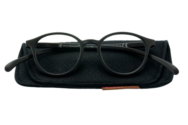 Reading glasses Klammeraffe 12 black with case Reading glasses Klammeraffe 12 black with case