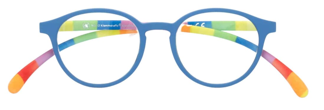 Lesebrille Klammeraffe 12 cornfl farb geschlossen Lesebrille Klammeraffe 12 cornfl farb geschlossen
