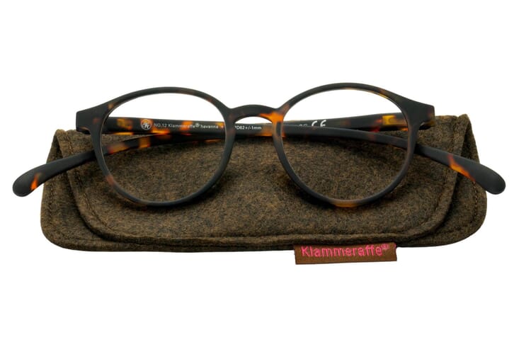 Reading glasses Klammeraffe 12 havana with case Reading glasses Klammeraffe 12 havana with case