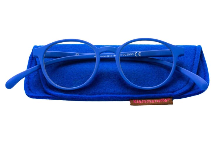 Reading glasses Klammeraffe 12 new blue with case Reading glasses Klammeraffe 12 new blue with case