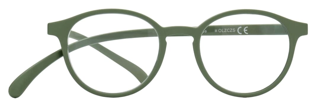 Lesebrille Klammeraffe 12 olive frontal Lesebrille Klammeraffe 12 olive frontal