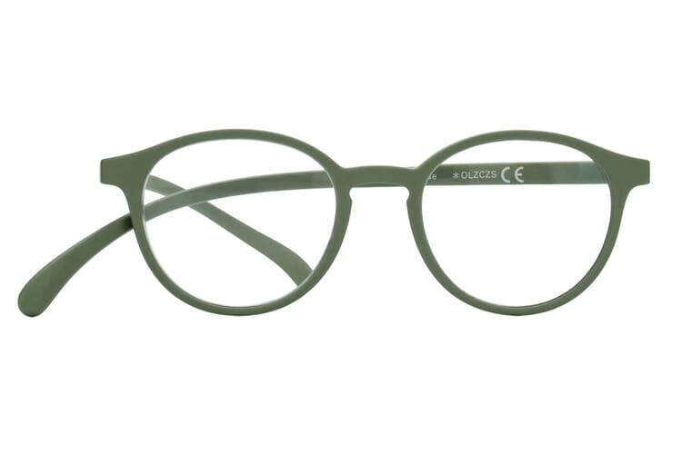 Reading glasses Klammeraffe 12 olive frontal Reading glasses Klammeraffe 12 olive frontal