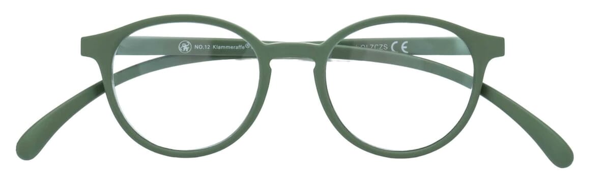 Lesebrille Klammeraffe 12 olive geschlossen Lesebrille Klammeraffe 12 olive geschlossen