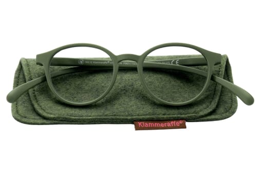 Reading glasses Klammeraffe 12 olive with case