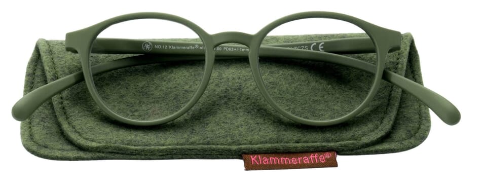 Lesebrille Klammeraffe 12 olive mit etui Lesebrille Klammeraffe 12 olive mit etui
