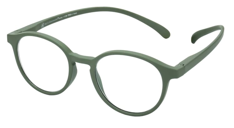 Lesebrille Klammeraffe 12 olive seitlich Lesebrille Klammeraffe 12 olive seitlich