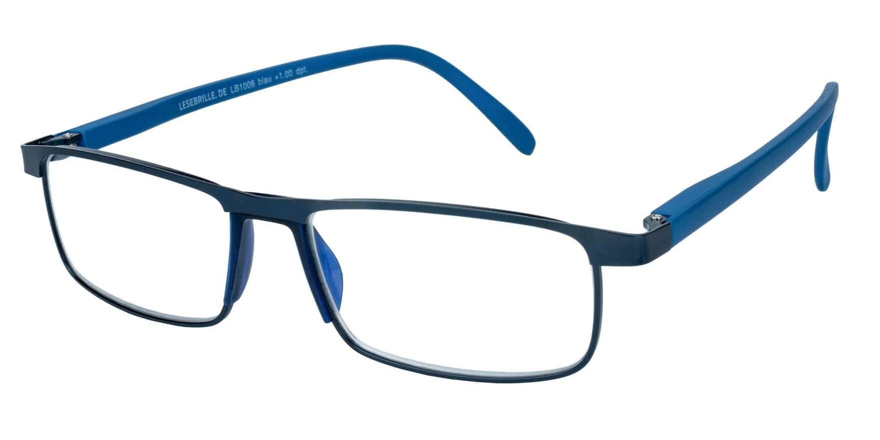 Lesebrille.de Kollektion LB1006 blau seitlich