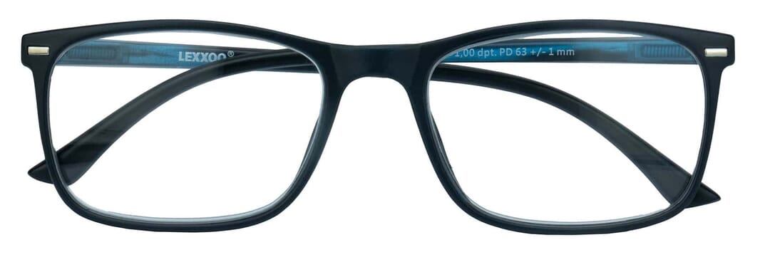 Lesebrille Lexxoo 4121A schwarz blau geschlossen Lesebrille Lexxoo 4121A schwarz blau geschlossen