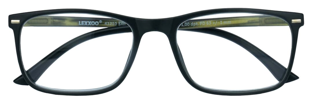 Lesebrille Lexxo 4121A schwarz grun geschlossen Lesebrille Lexxo 4121A schwarz grun geschlossen