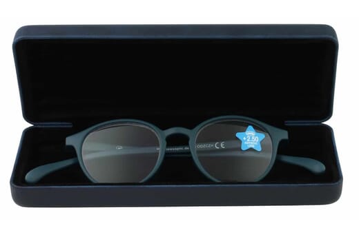 Klammeraffe Etui Dunkelblau mit Brille