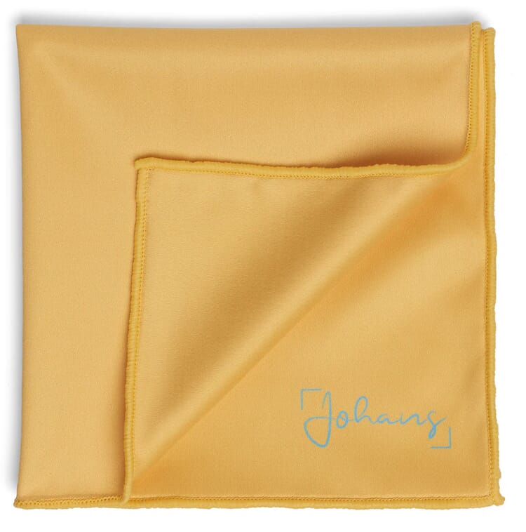 Johanes-Tuch-Gelb-gefaltet Brillen- und Displaytuch GELB