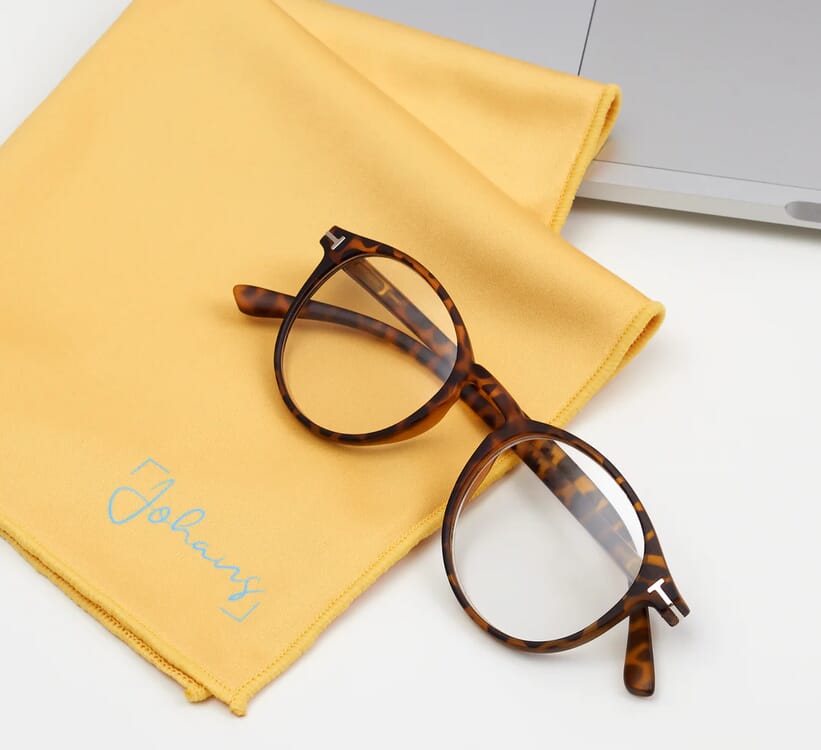 Johanes-Tuch-Gelb-mitBrille Brillen- und Displaytuch GELB
