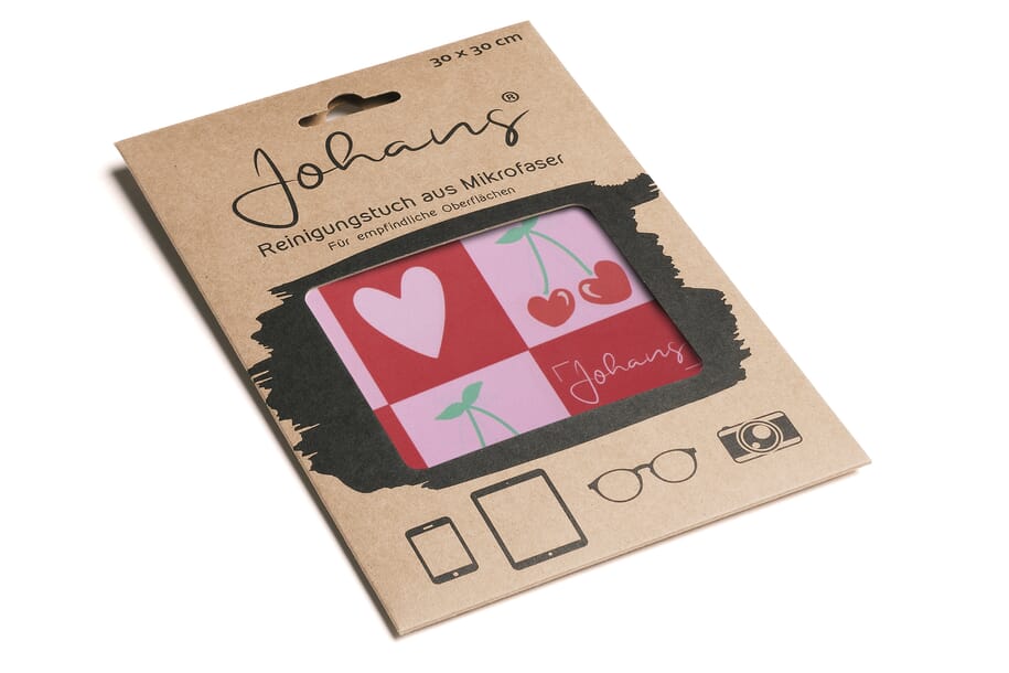 Johans-Tuch-Cherry-Love-verpackung Brillen- und Displaytuch CHERRY LOVE