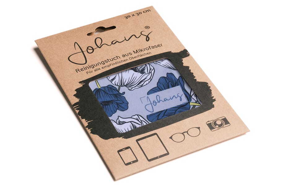 Johans-Tuch-MOHN-verpackung Glasses and display cloth MOHN