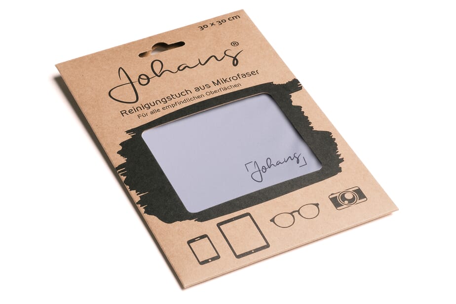 Johans_Tuch-Flieder-verpackung Brillen- und Displaytuch FLIEDER