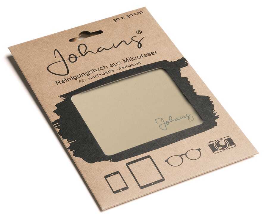 Johans_Tuch-sandgelb-verpackung Brillen- und Displaytuch SANDGELB