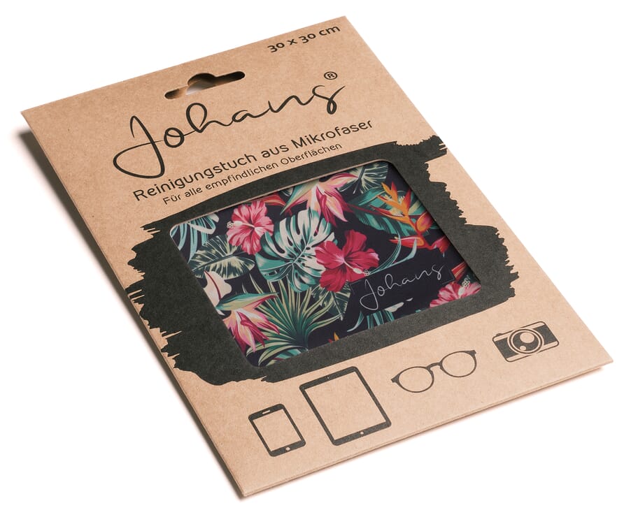 Johans_Tuch_exotic-verpackung Brillen- und Displaytuch EXOTIC