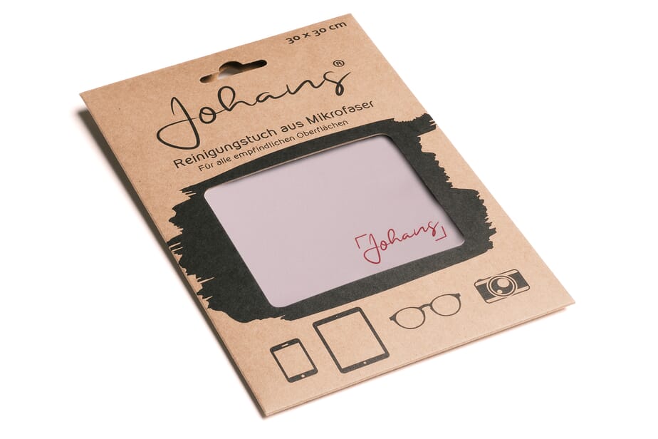 Johans_Tuch_rose-verpackung Brillen- und Displaytuch ROSE
